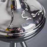 Pair of art deco stainless steel 3-flame candlesticks, Spain, 1970