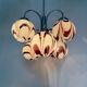 XL Italian purple and white Murano glass swirl chandelier, 1970s