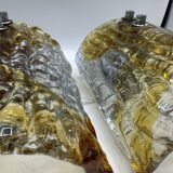 Duo of two-tone Murano Mazzega wall lights 1970