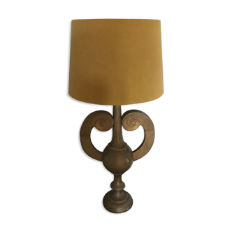 Lampe en bois doré