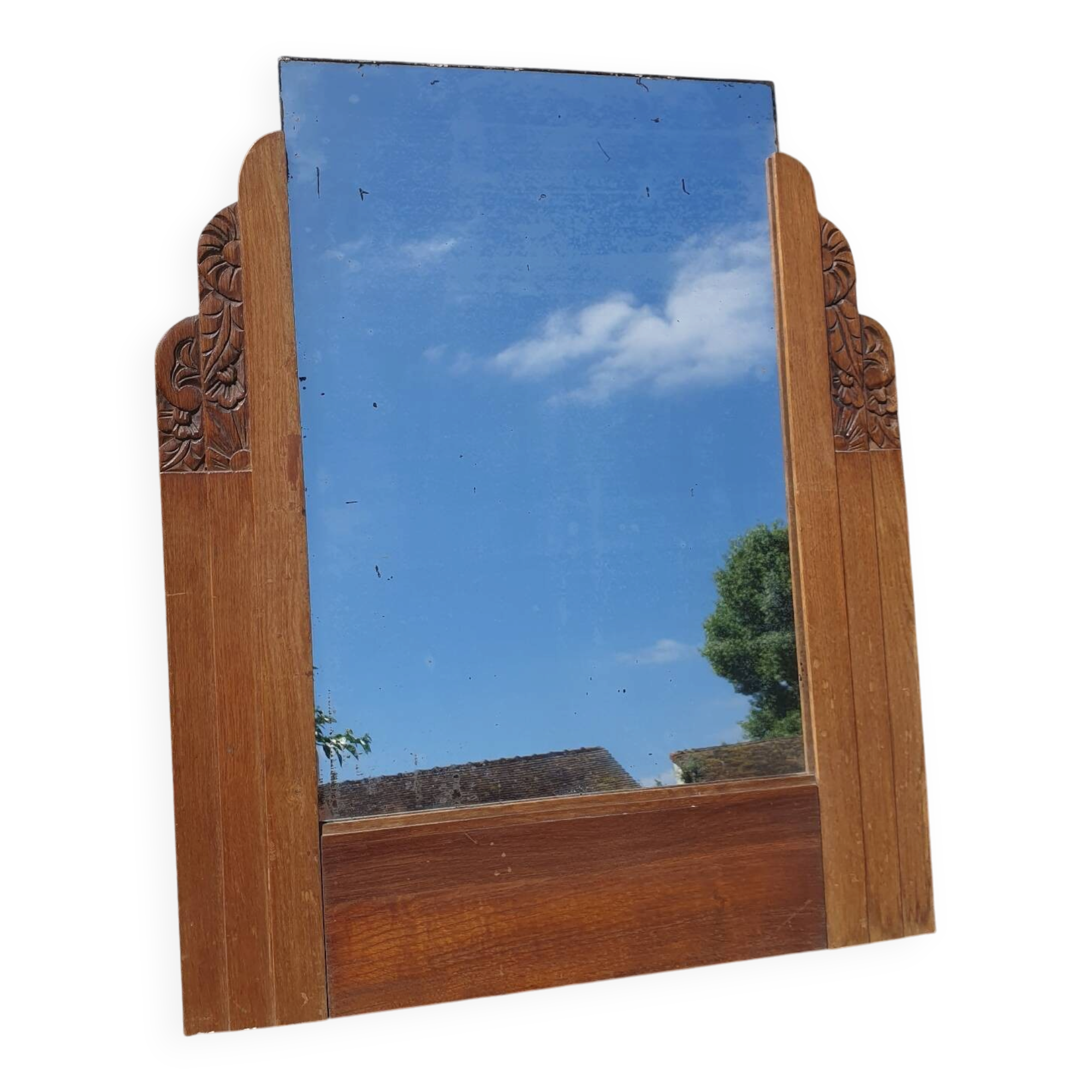 Art Deco mirror in carved wood