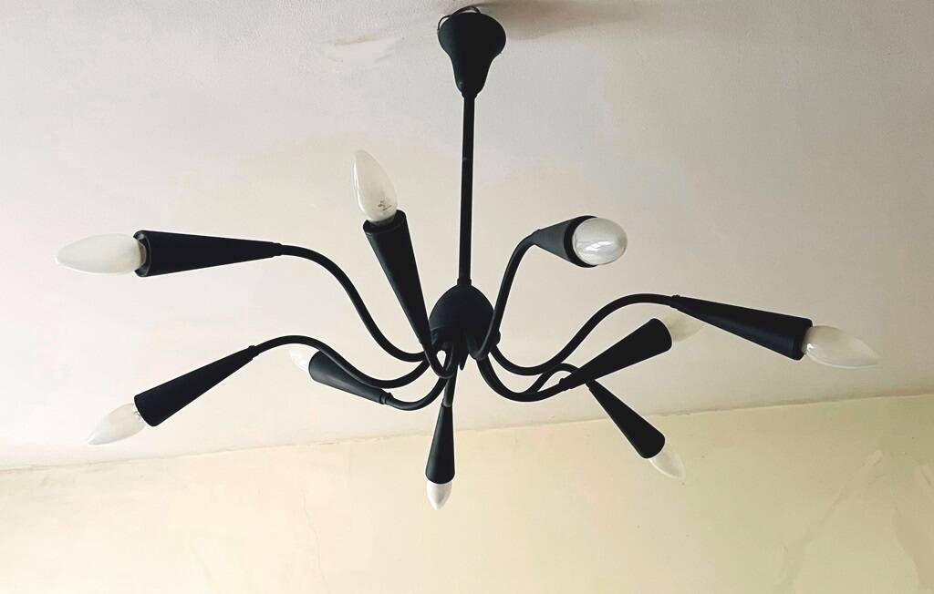 9-branched chandelier. Vintage 50s