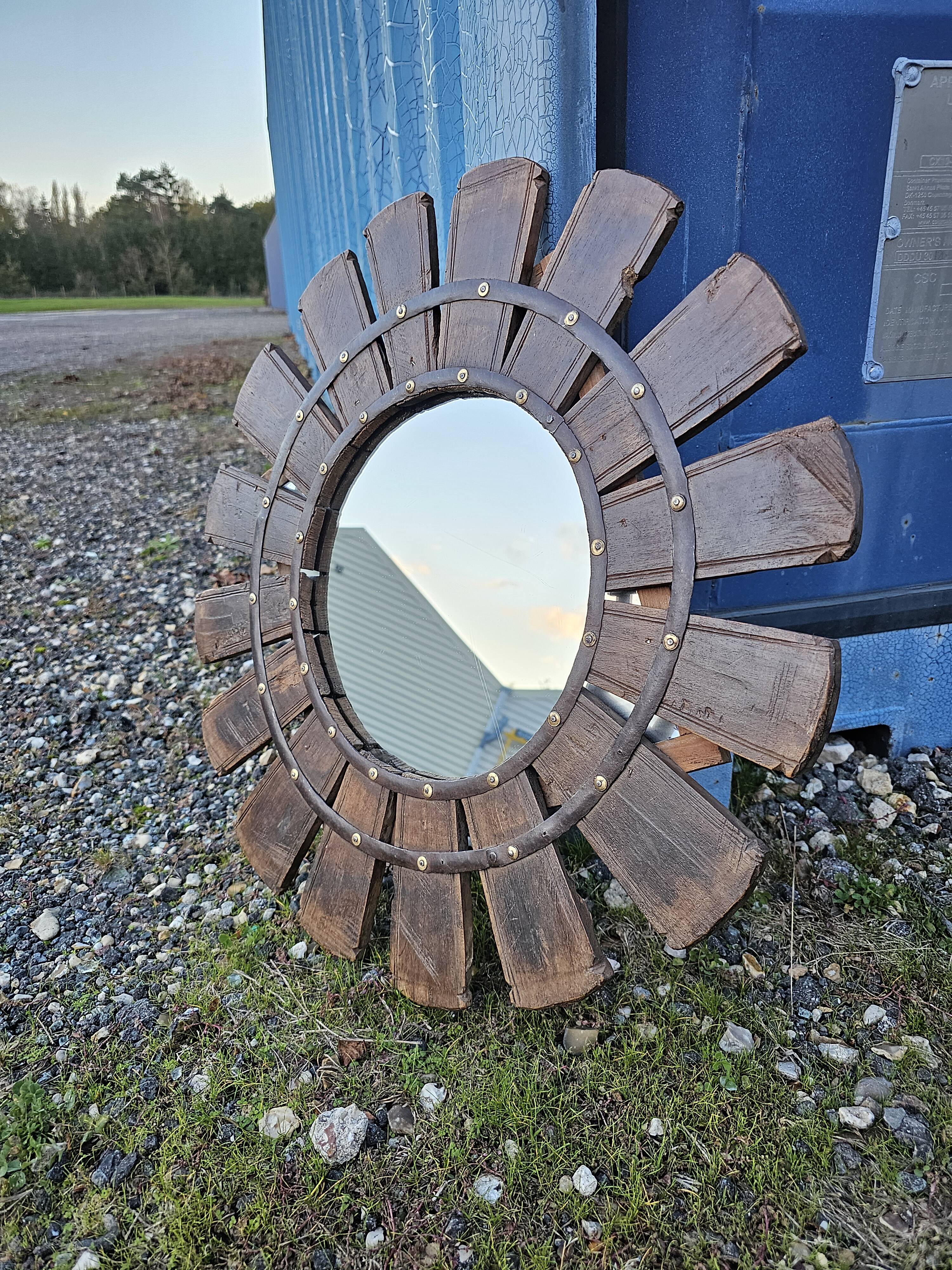 Miroir en teck birman