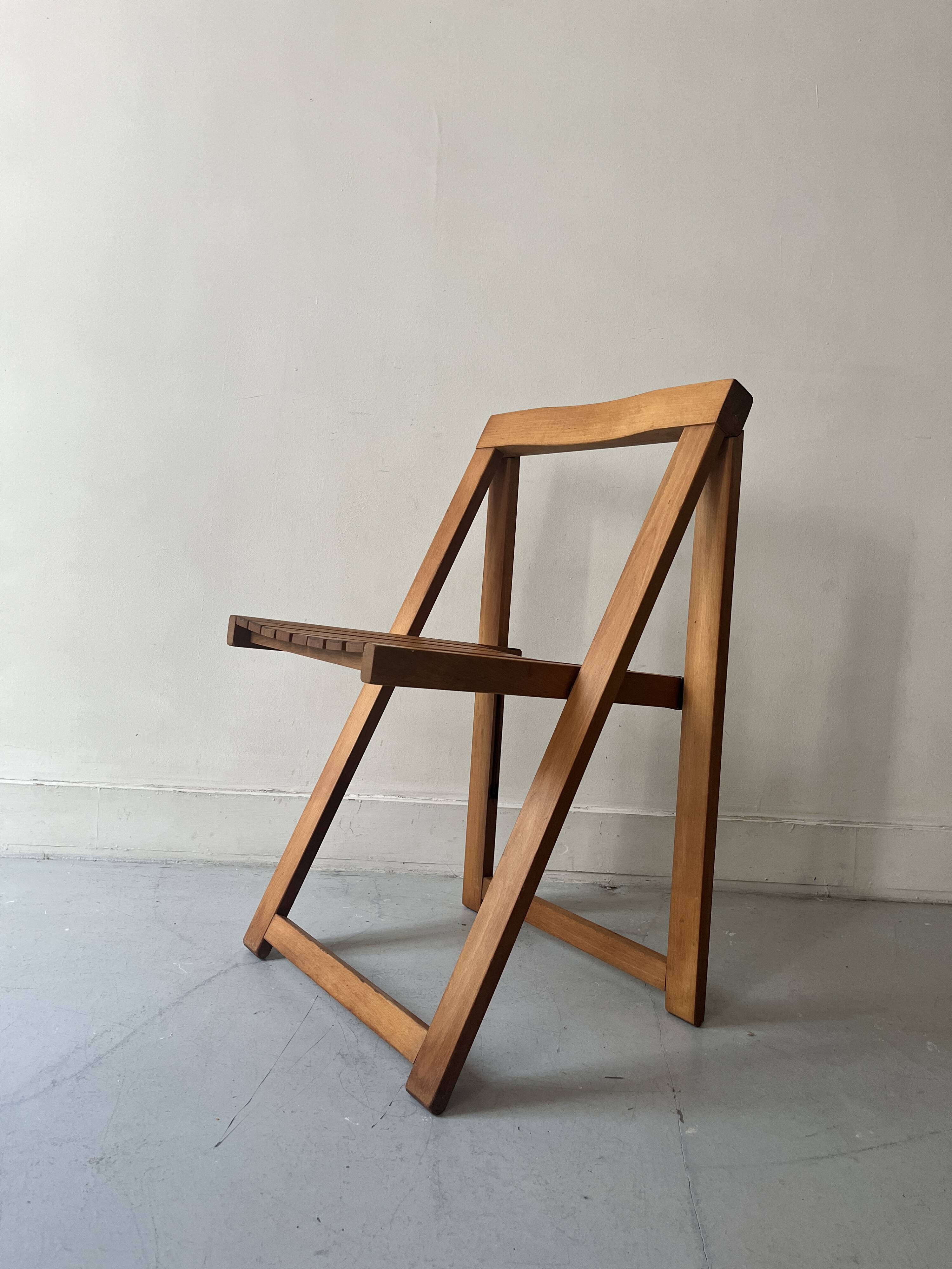 wooden folding chair by Aldo Jacober, design 1960/1970