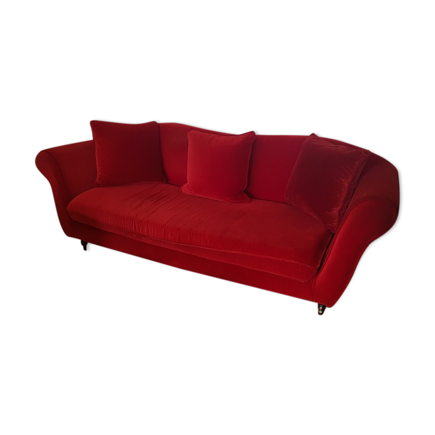 Red velvet sofa