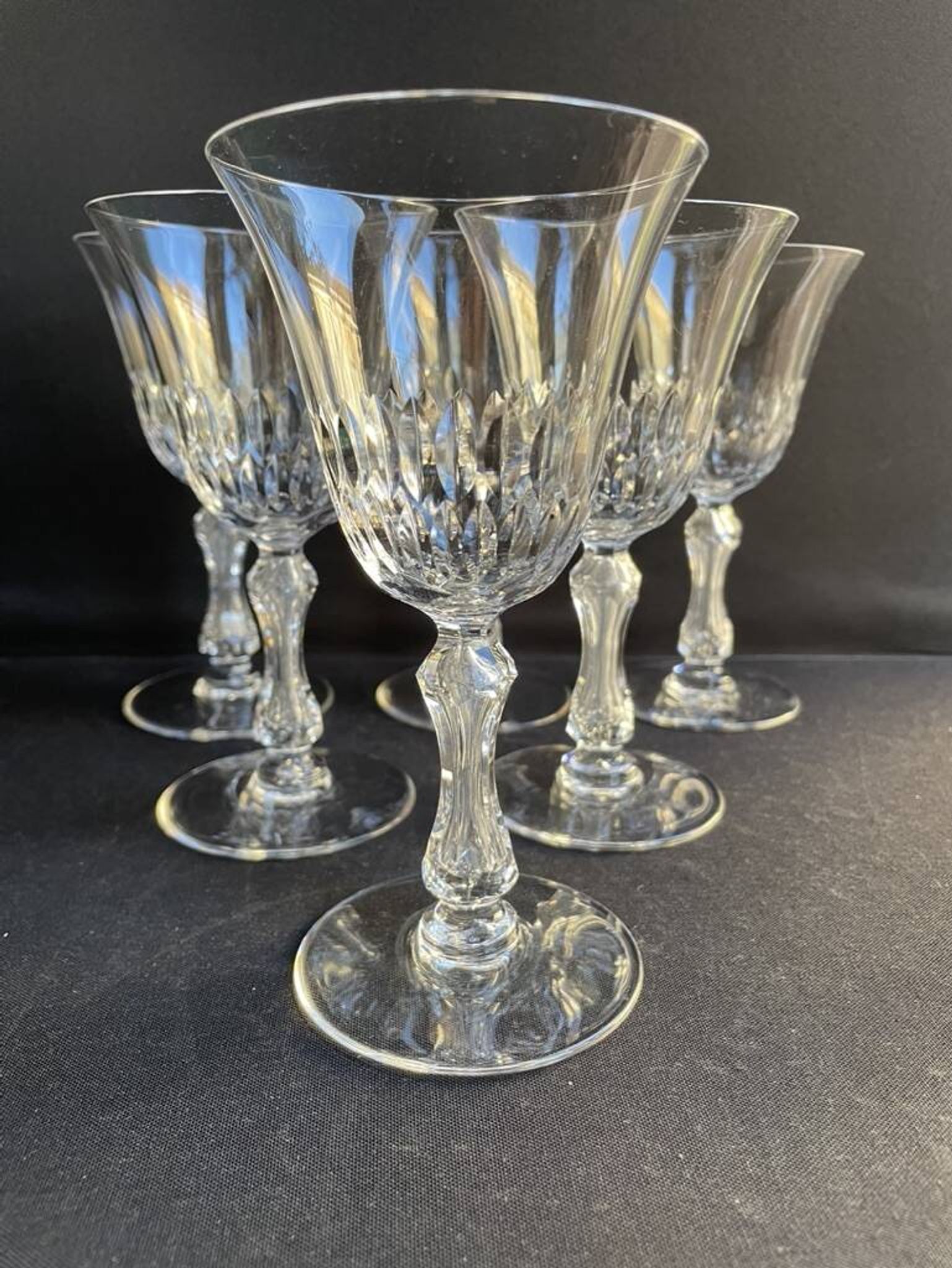 6 Saint Louis water glasses cut Lozère service stamped