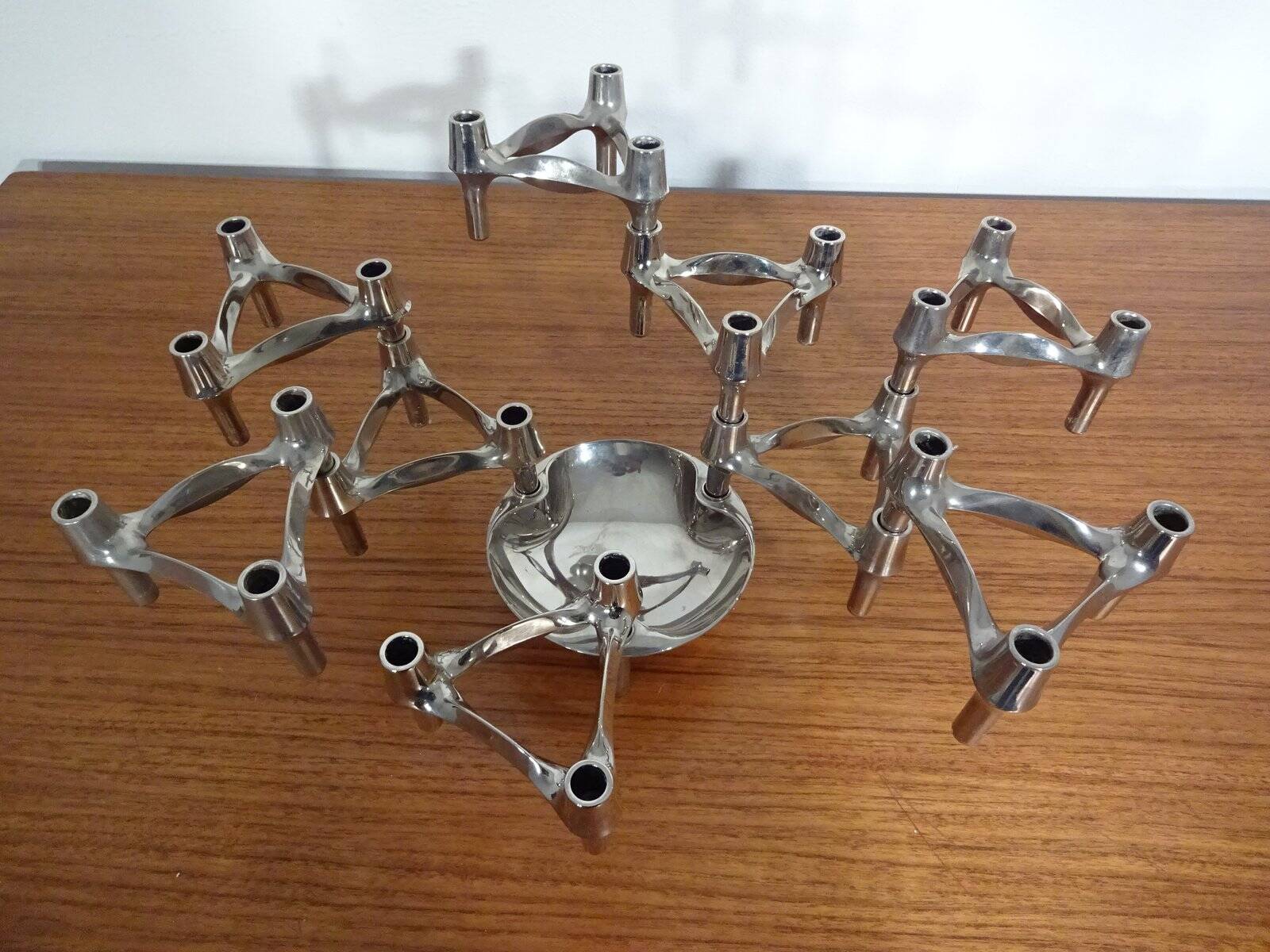 Candleholders by Ceasar Stoffi & Fritz Nagel for BMF, 1960s, Set of 10