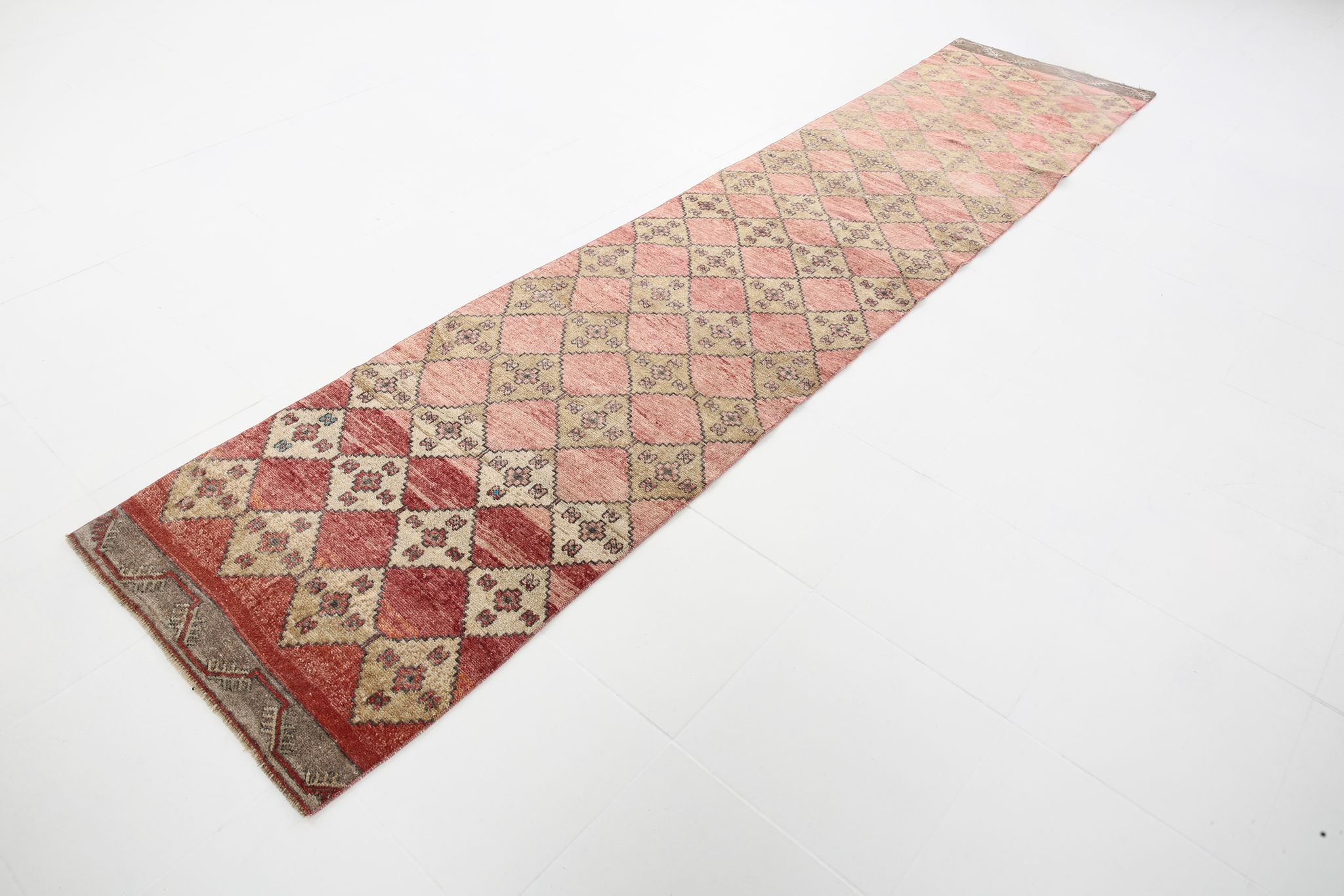 Tapis de course turc vintage 3x12, 85x374Cm