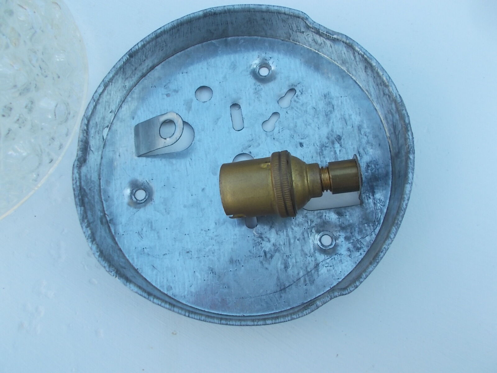 Round ceiling light, vintage moulded glass globe