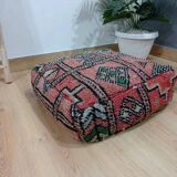 Handmade Berber pouf in wool 60 X 60 X 20 CM