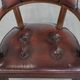 Dark brown cowhide Chesterfield dining/side/desk chair in English style