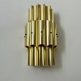 Vintage bent karlby "pan" wall lamp, brass, lyfa denmark 1960