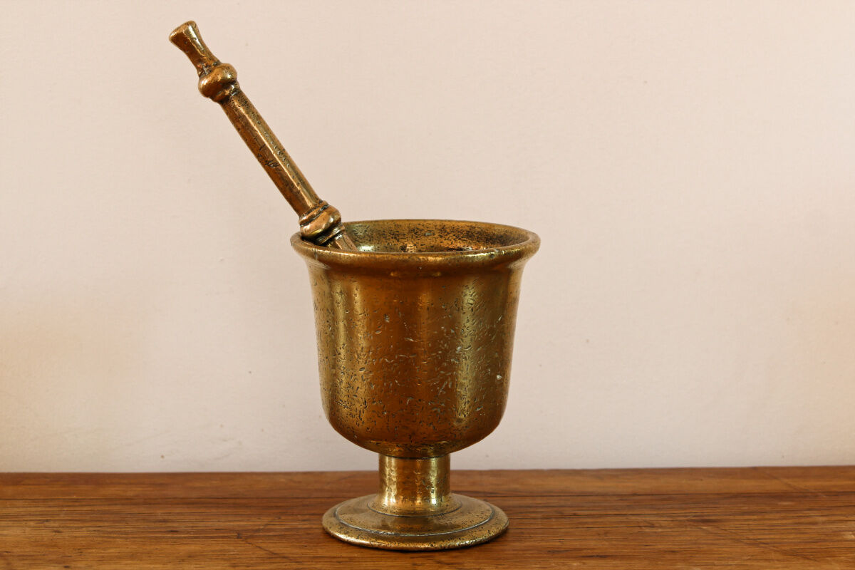 Bronze mortar and apothecary pestle