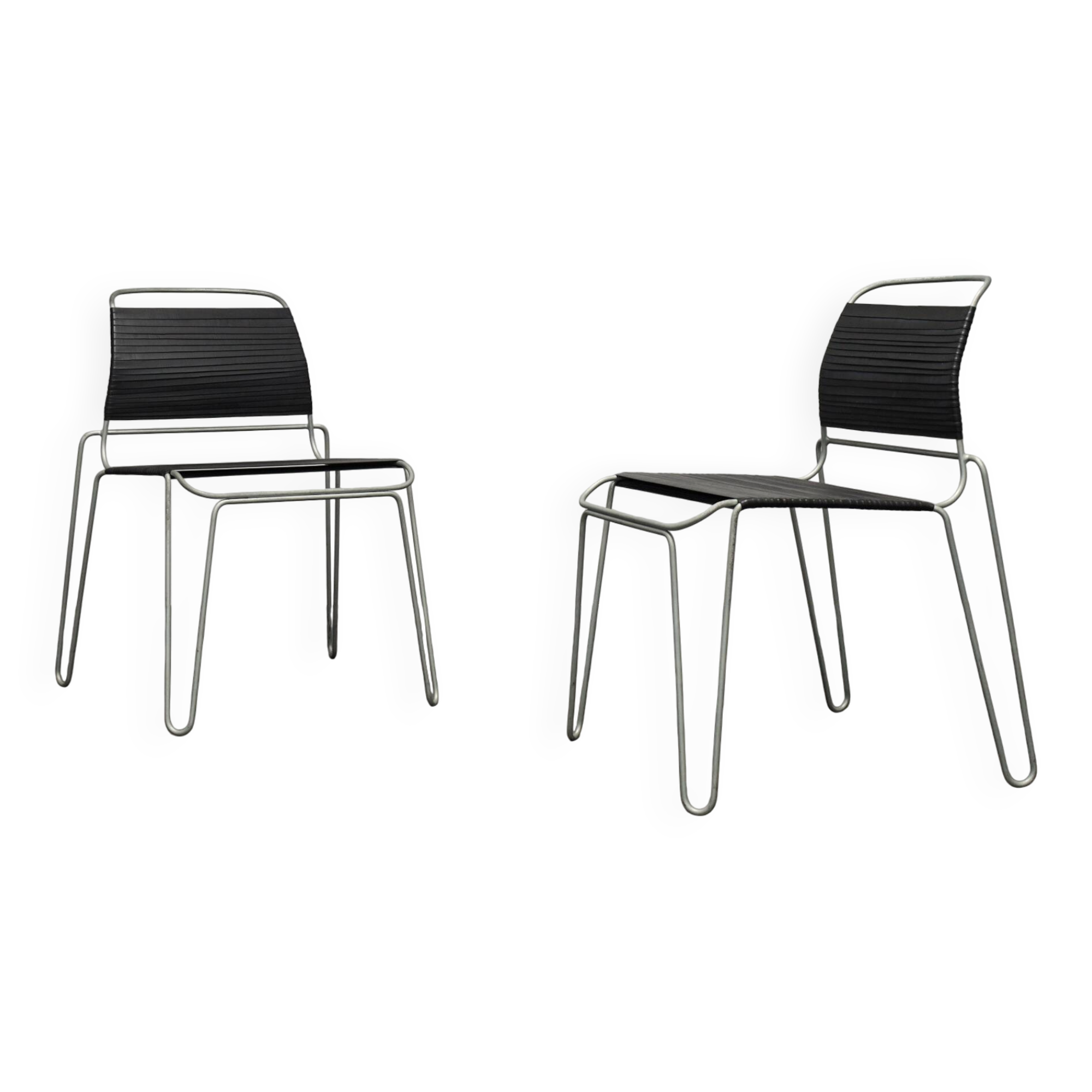 Paire rare de chaises "Rubber Band" par Tom Dixon