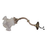 Vintage wall light, bronze swan neck and tulip globe wall light