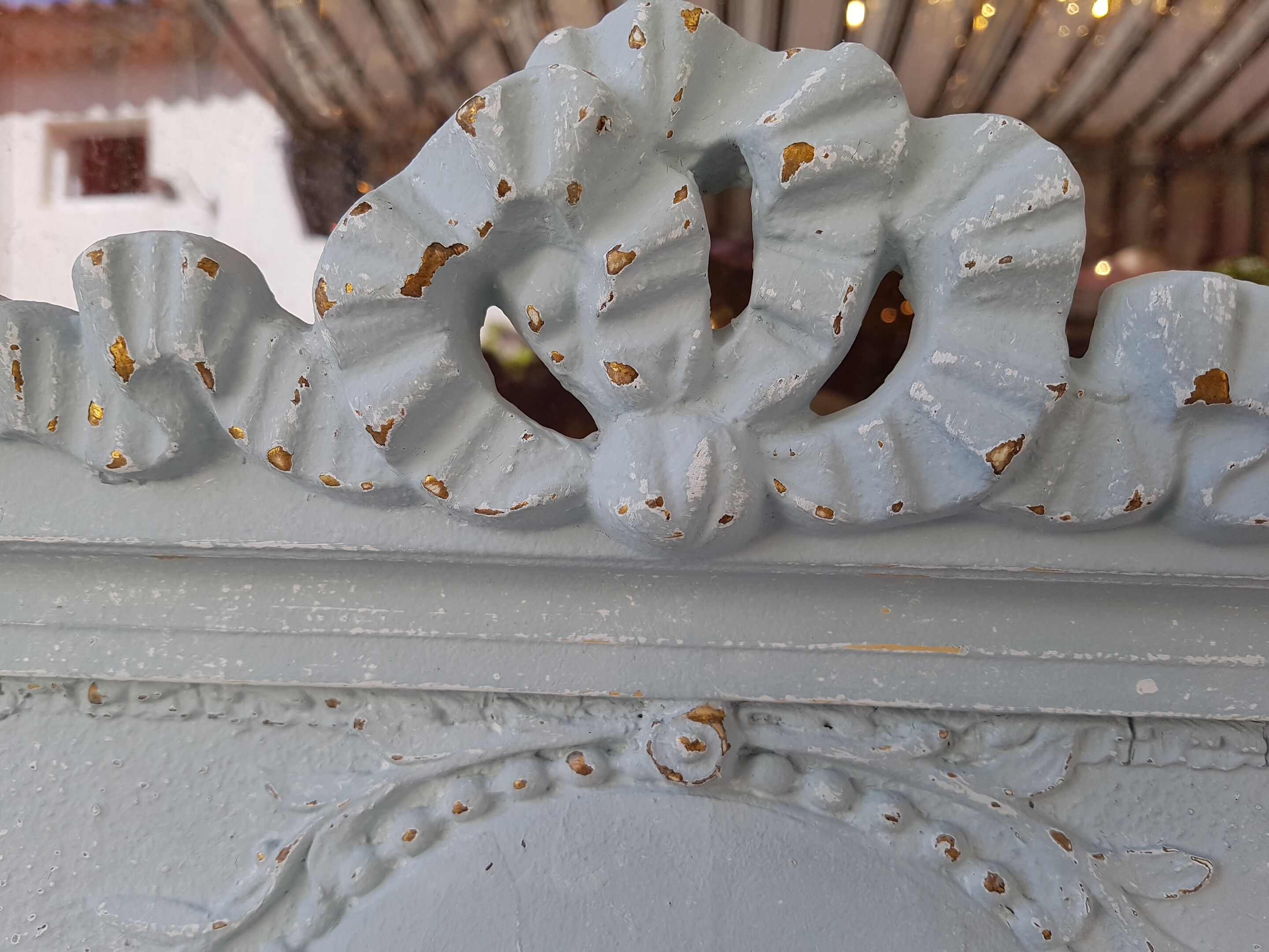 Louis xvi style trumeau painted mirror  163x84cm