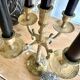 Five-branched brass candlestick