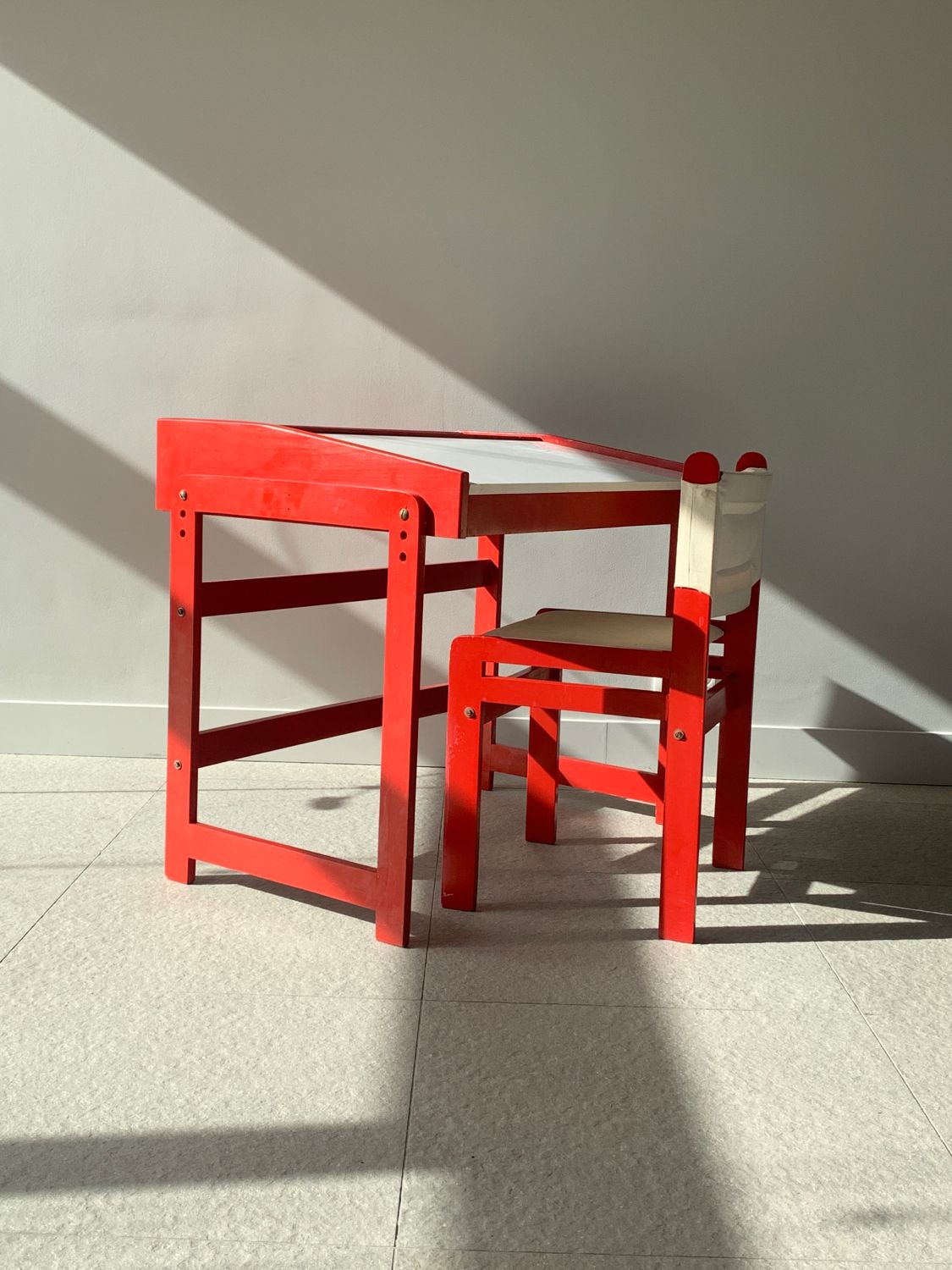 Vintage chair and children's desk, german 80s