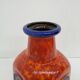 Scheurich West Germany Bay ceramic vase orange with blue fossils, 1970s
