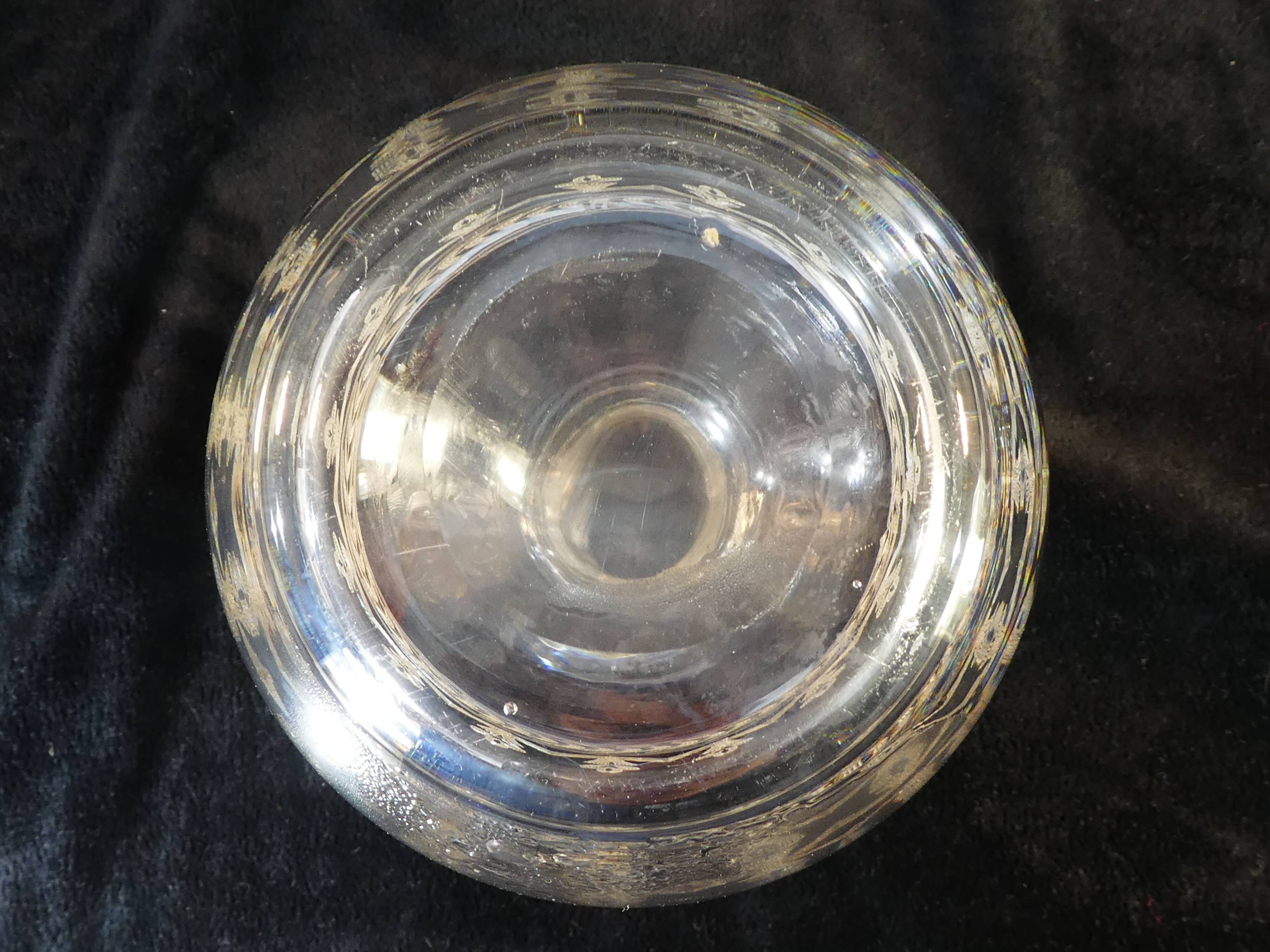 Blown and engraved glass decanter