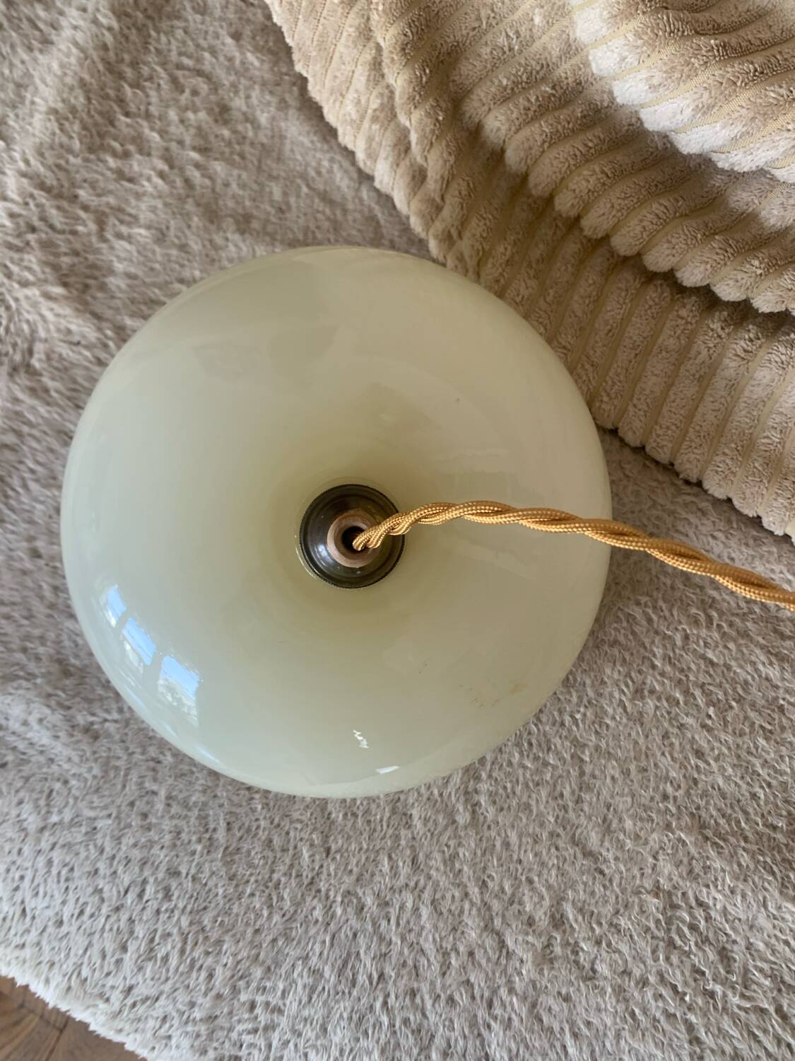 Vintage opaline globe pendant lamp / portable lamp