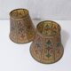 2 vintage leather clip lampshades