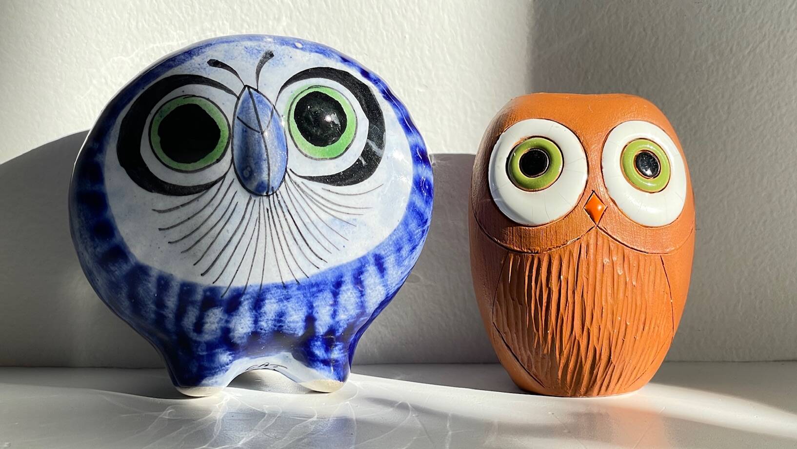Vintage Handmade Ceramic Owls