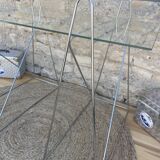 Modernist desk chrome and glass