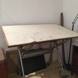 Architect drawing table with ruler