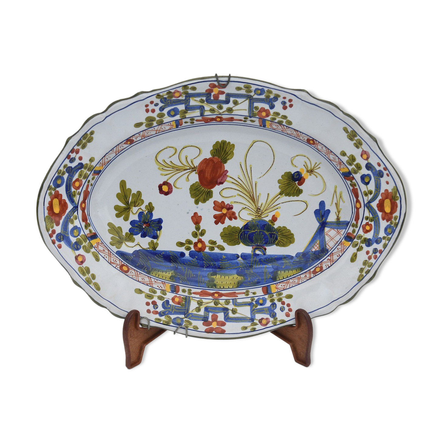 Oval dish in faience by Christian Dior