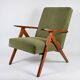 Fauteuil vintage B-310 Var des années 60 en velours vert olive