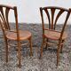 Series of 4 wooden chairs and cannage