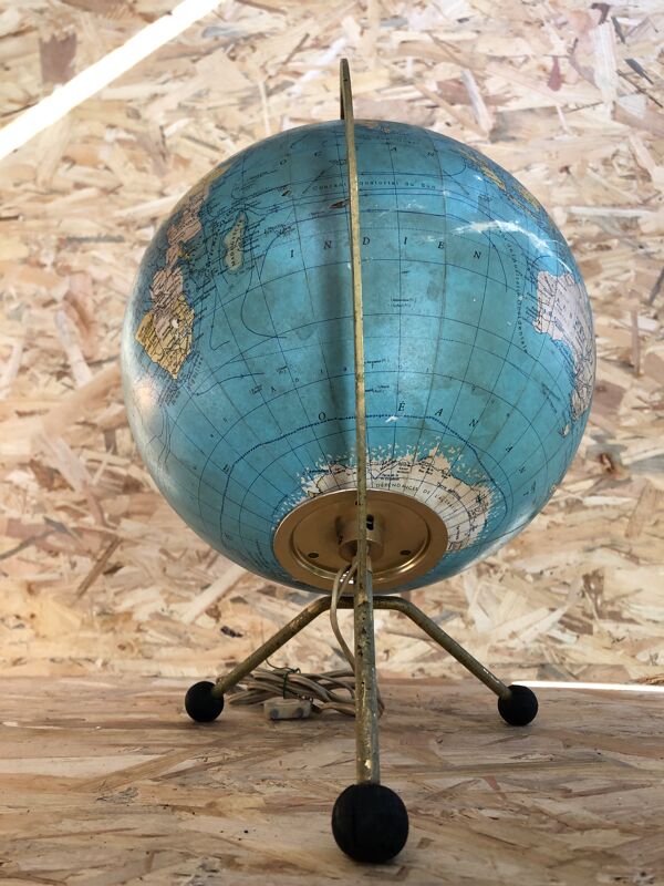 Ancienne mappemonde globe terrestre verre 1963