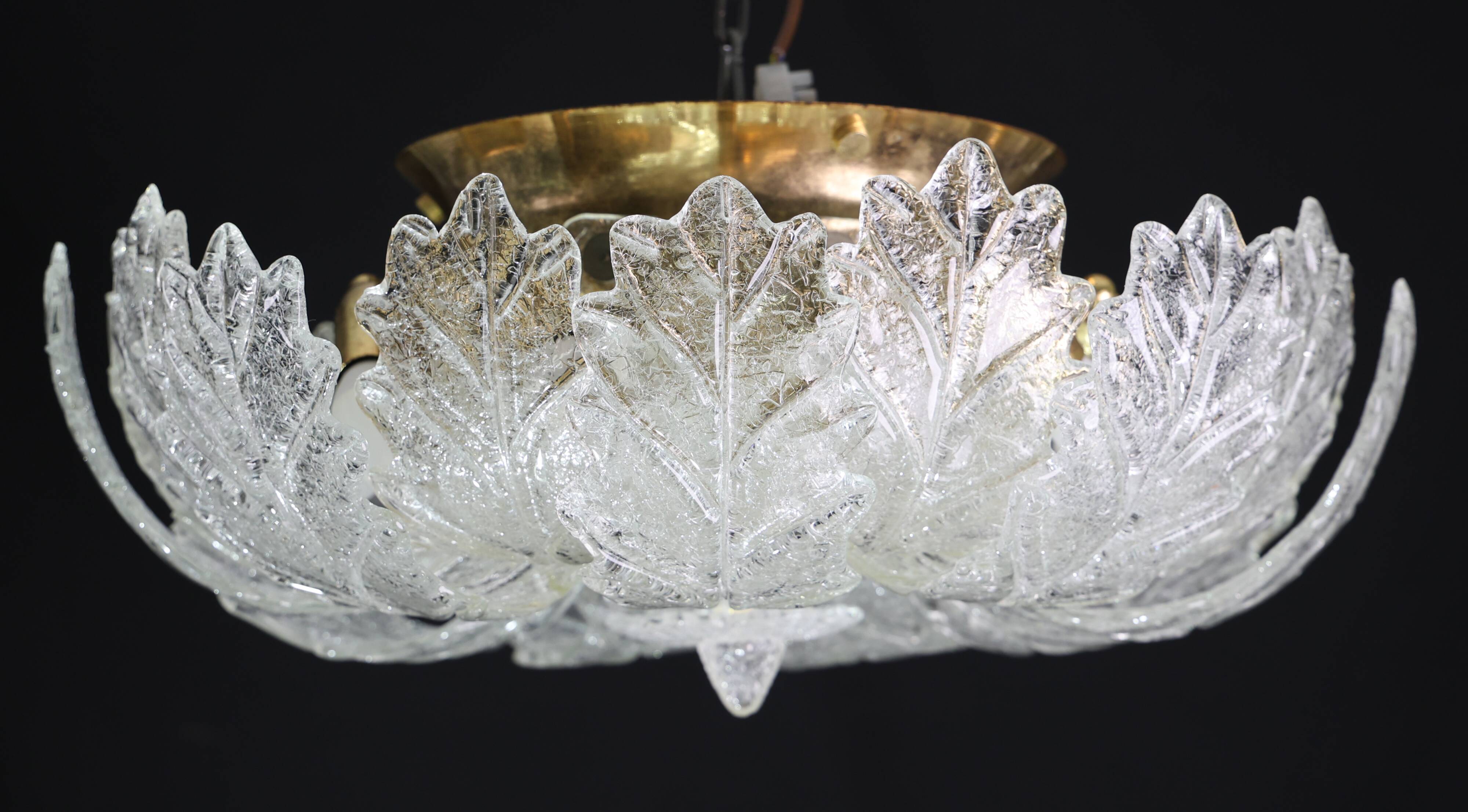 Verona, Luxury Italian Murano Glass Ceiling Light or Flush Mount, 1980s