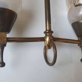 Lustre double éclairages doré Art Deco