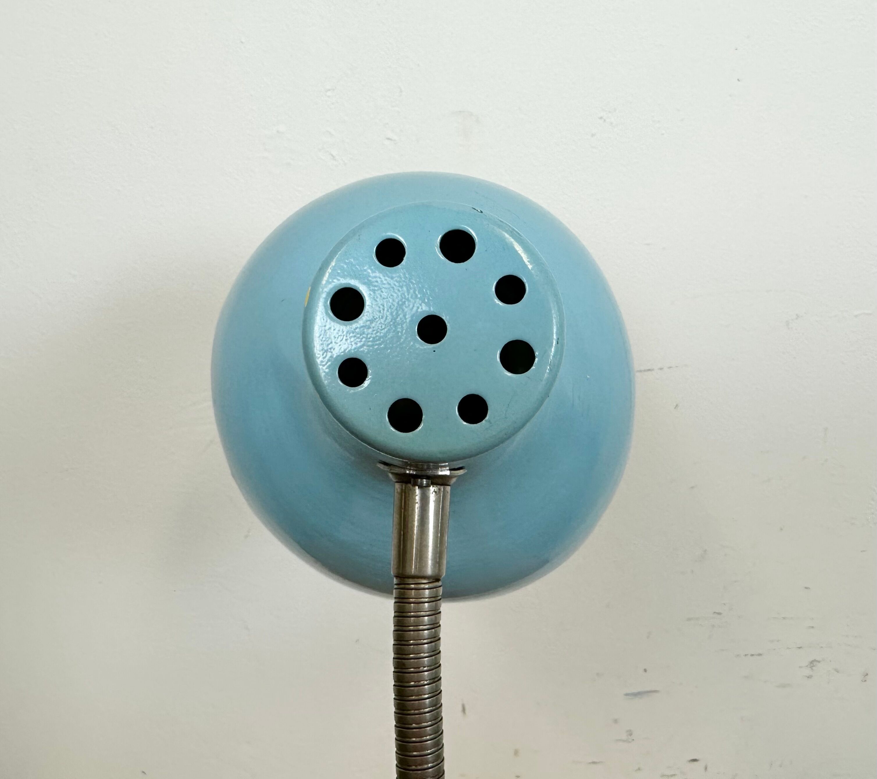 Blue Industrial Gooseneck Table Lamp, 1960s