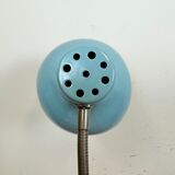 Lampe de table industrielle en col de cygne bleu, années 1960