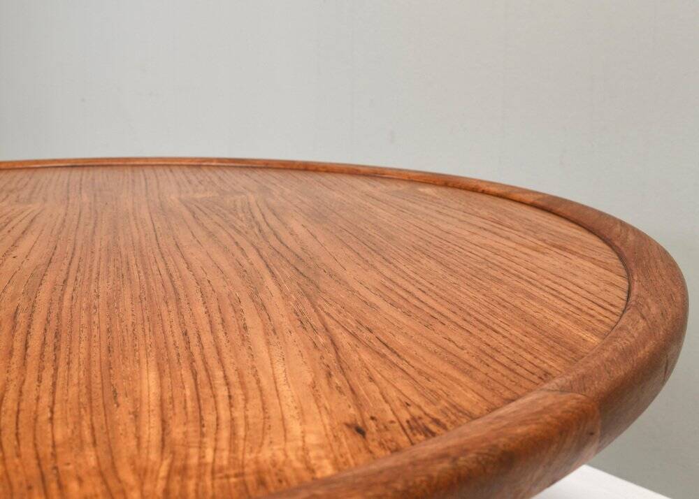 Vintage Dutch round coffee table in teak by Martin Visser for Spectrum, 1960s