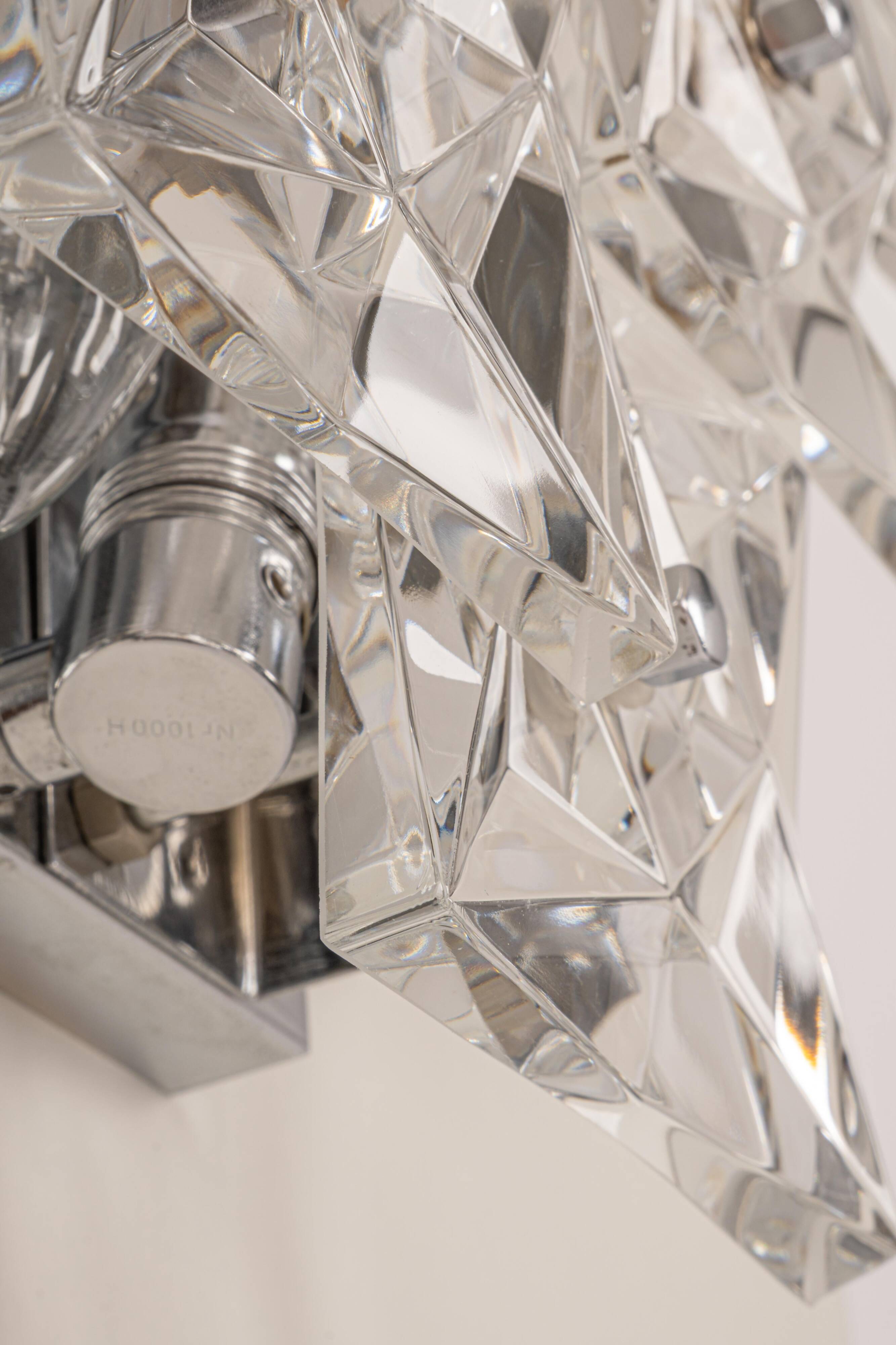 Pair of crystal wall lights by Kinkeldey, Germany, 1970s.