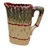 Vintage pitcher of asparagus barbotine Onnaing style