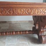 Rocaille table in carved solid oak