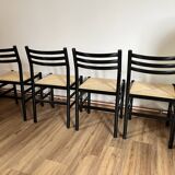 Set of 4 Italian black chairs 1970s