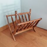 Turned wooden magazine holder