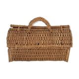 Wicker basket and 60s wood