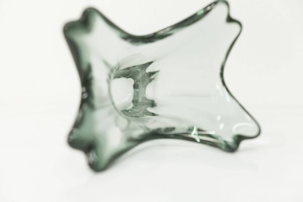 Vase verre de murano vert transparent 1960