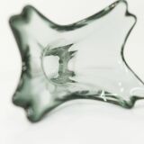Transparent green Murano glass vase 1960