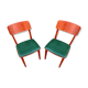 Paire de chaises bistrot vintage simili 1960