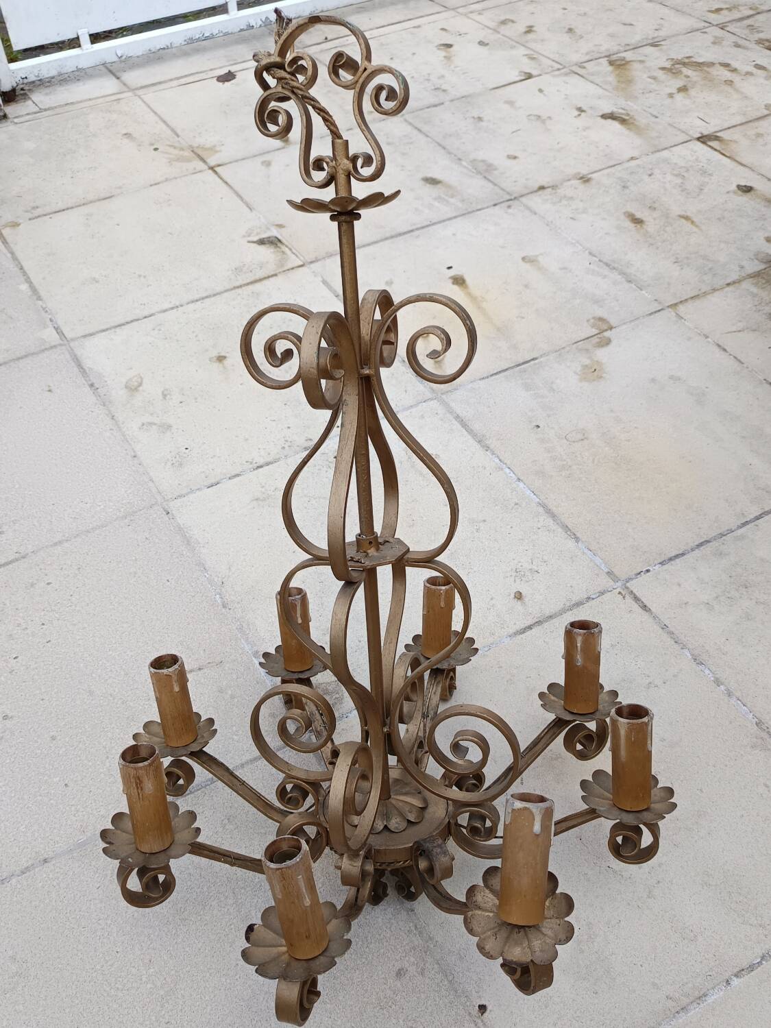 Wrought iron chandelier