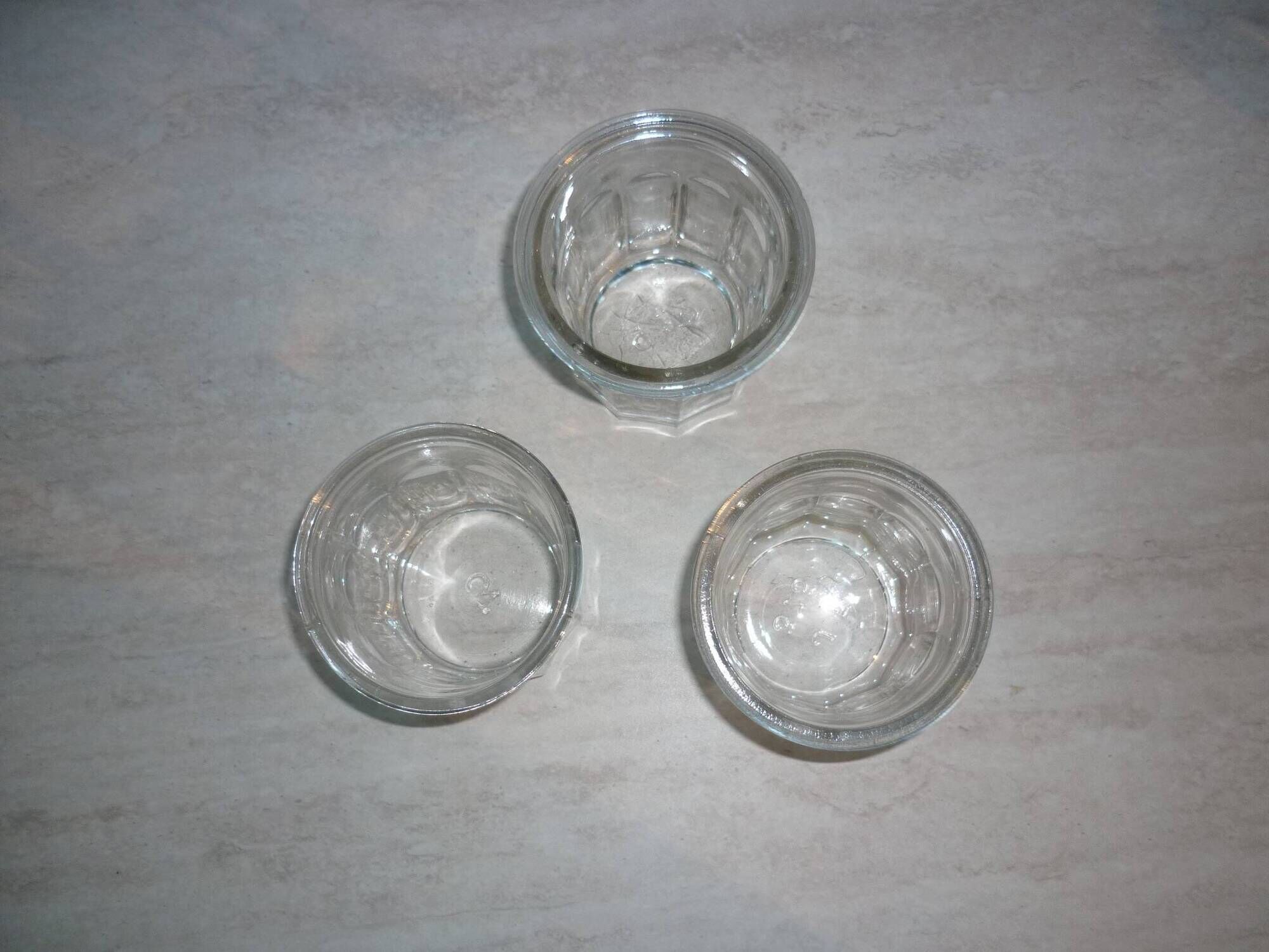 3 old jam jars of 375 ml