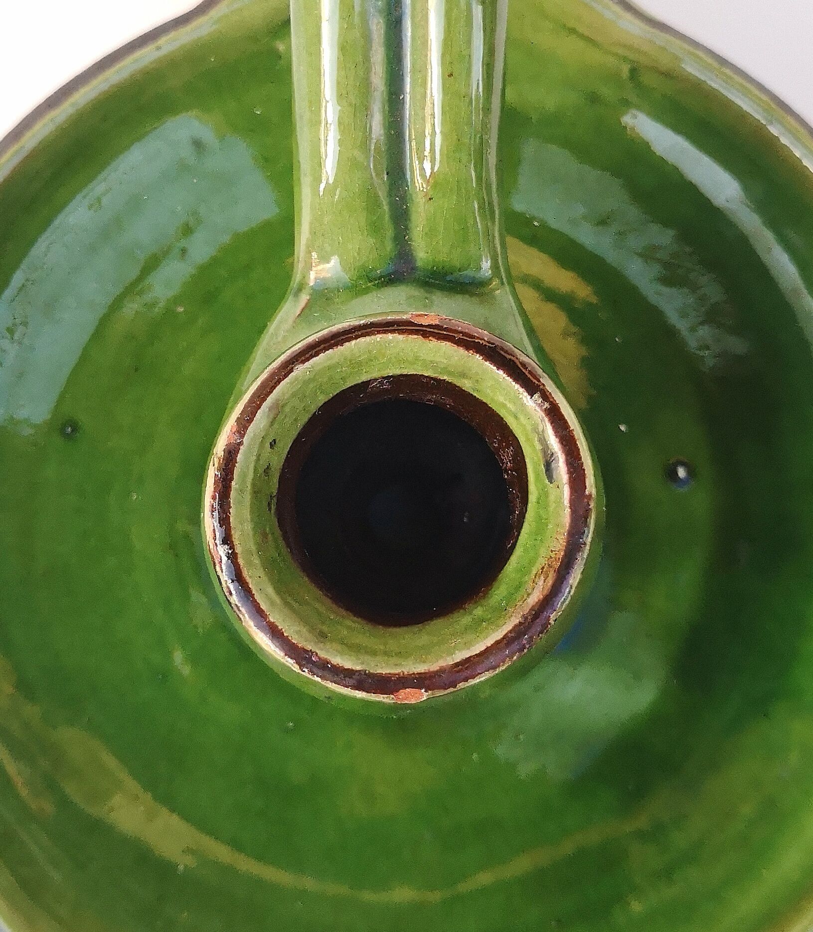 Glazed terracotta candle holder